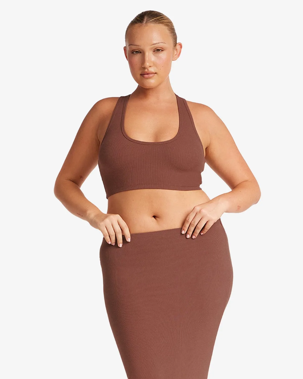 Rib Cropped Tank | Maple
