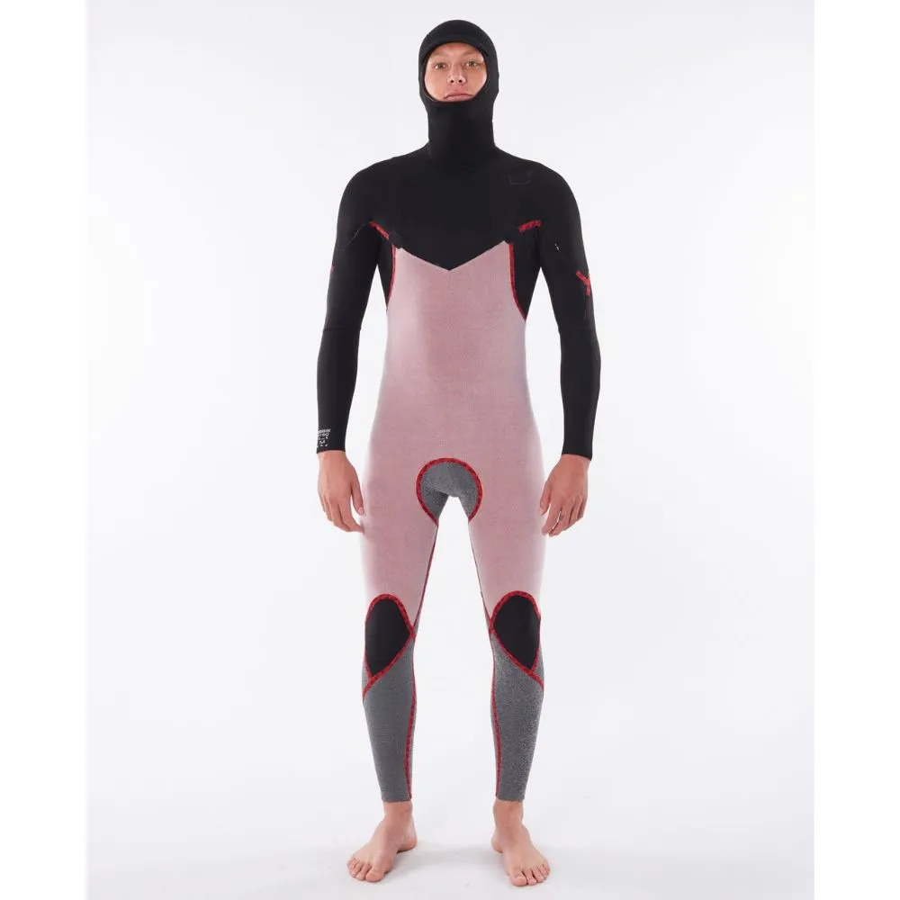 RIP CURL DAWN PATROL 5/4 HOODED CHEST ZIP BLACK