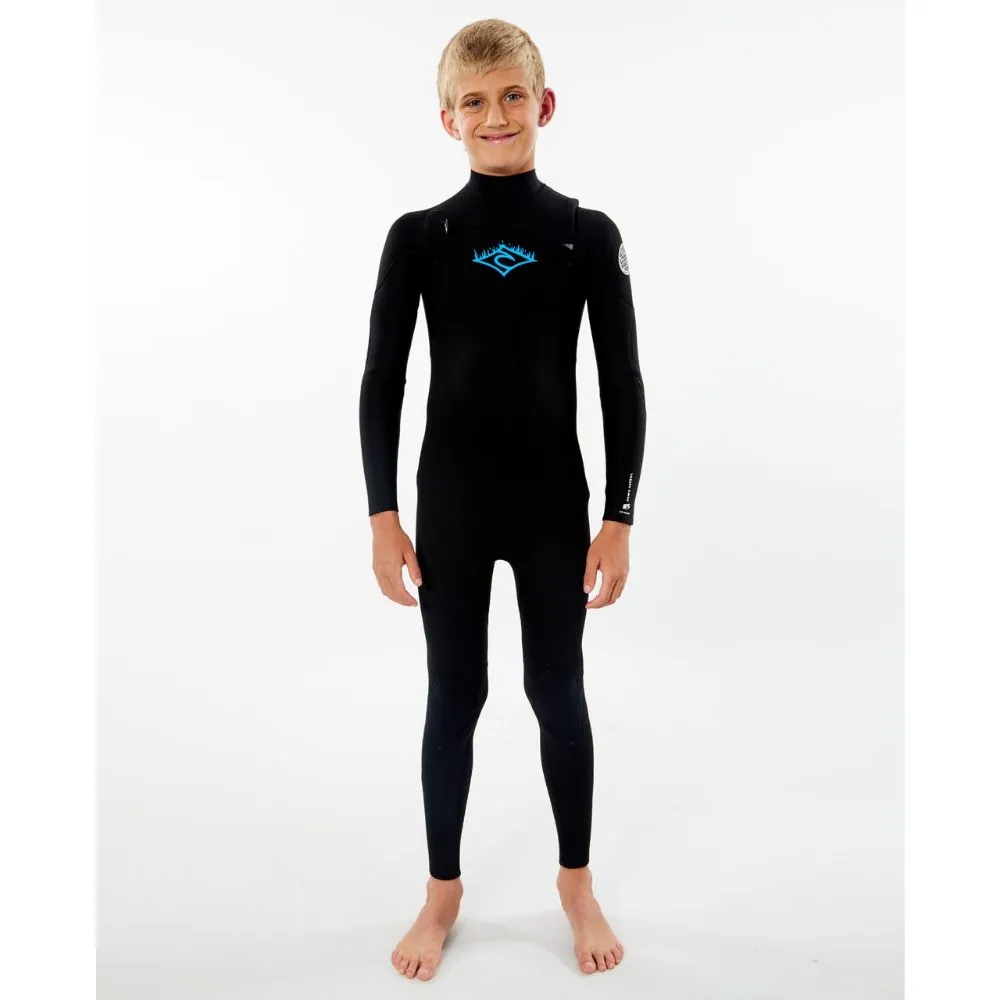 RIP CURL JUNIOR DAWN PATROL 3/2 CHEST ZIP BLACK