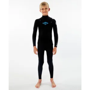 RIP CURL JUNIOR DAWN PATROL 3/2 CHEST ZIP BLACK