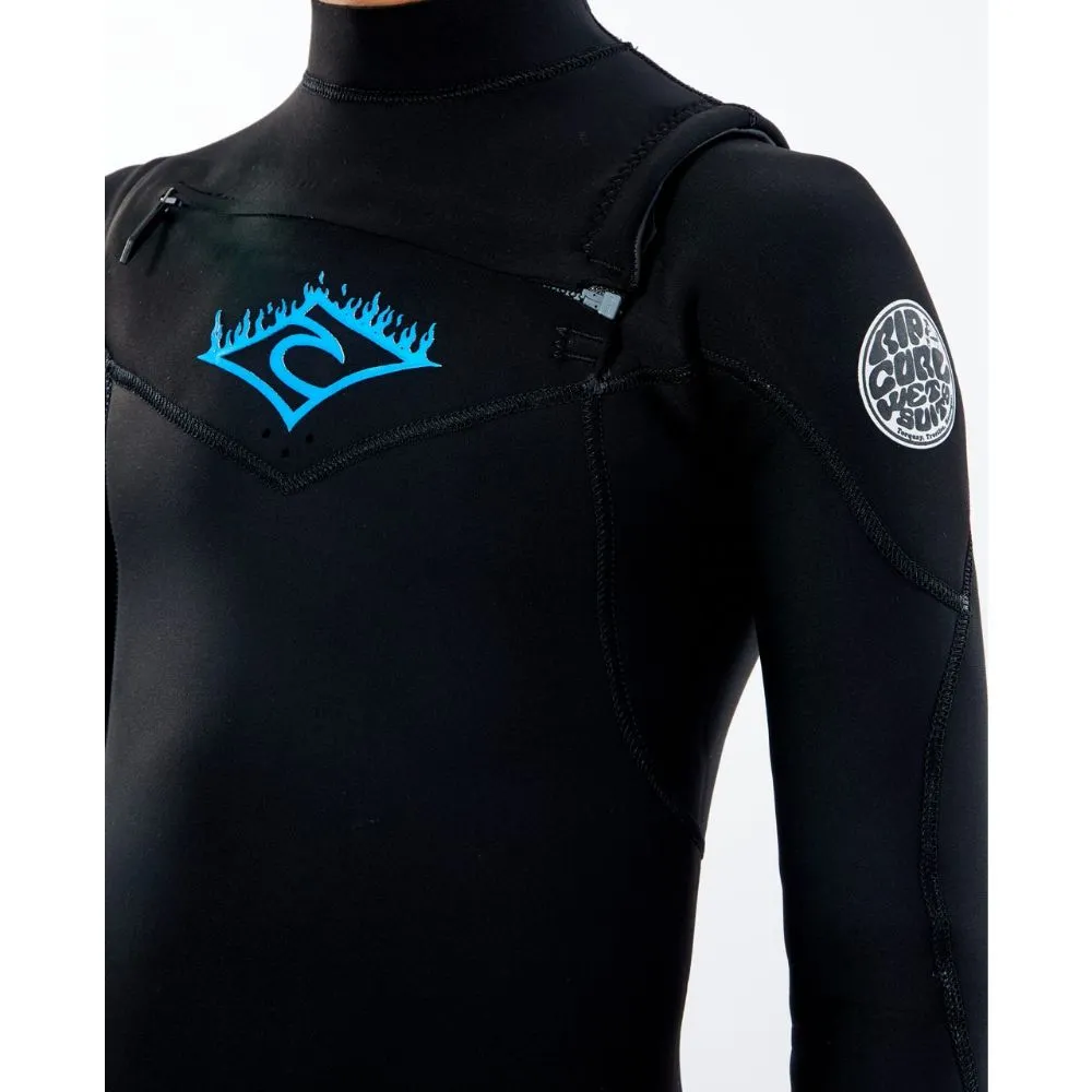 RIP CURL JUNIOR DAWN PATROL 3/2 CHEST ZIP BLACK
