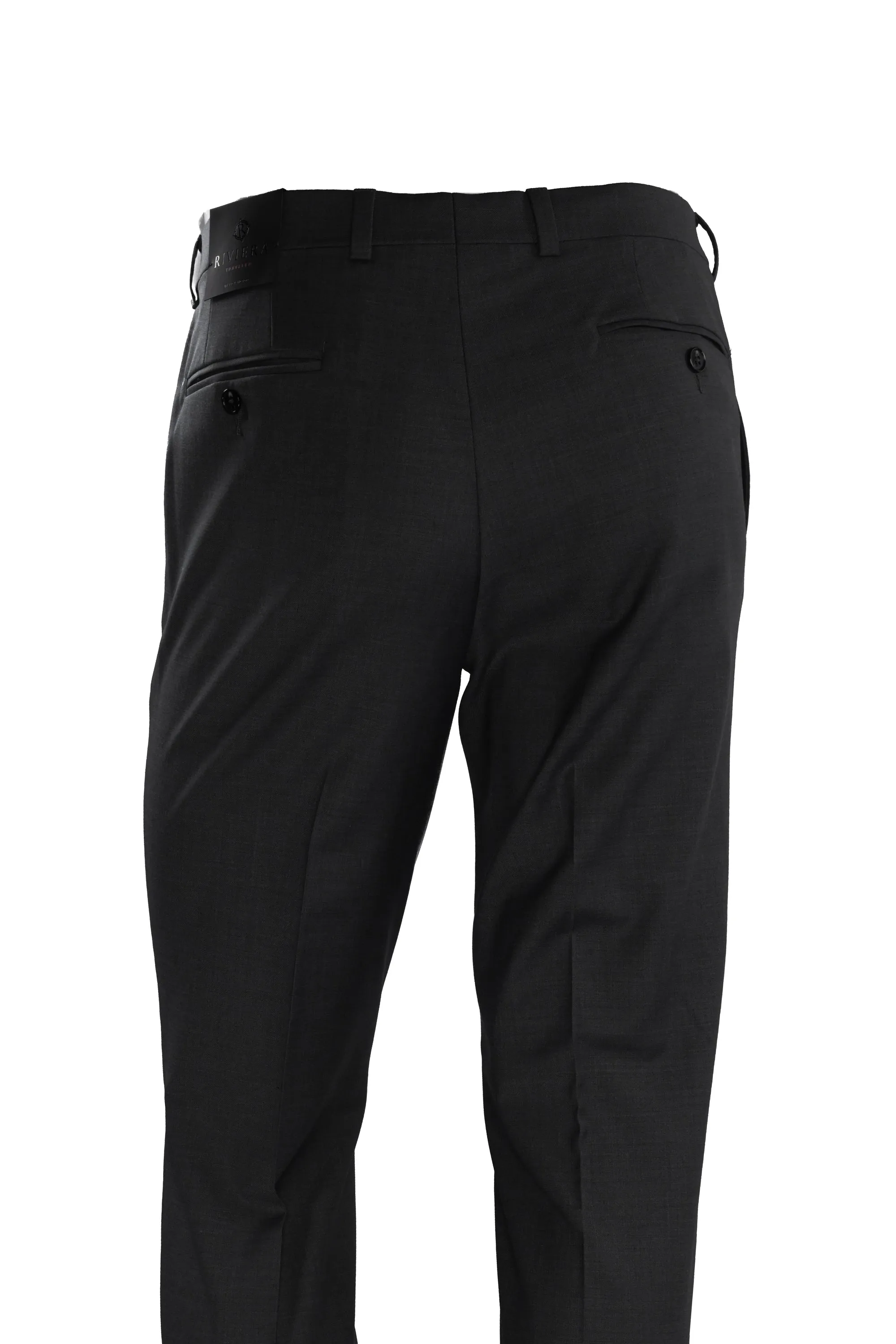 Riviera Traveler Flat Front Dress Pants Black