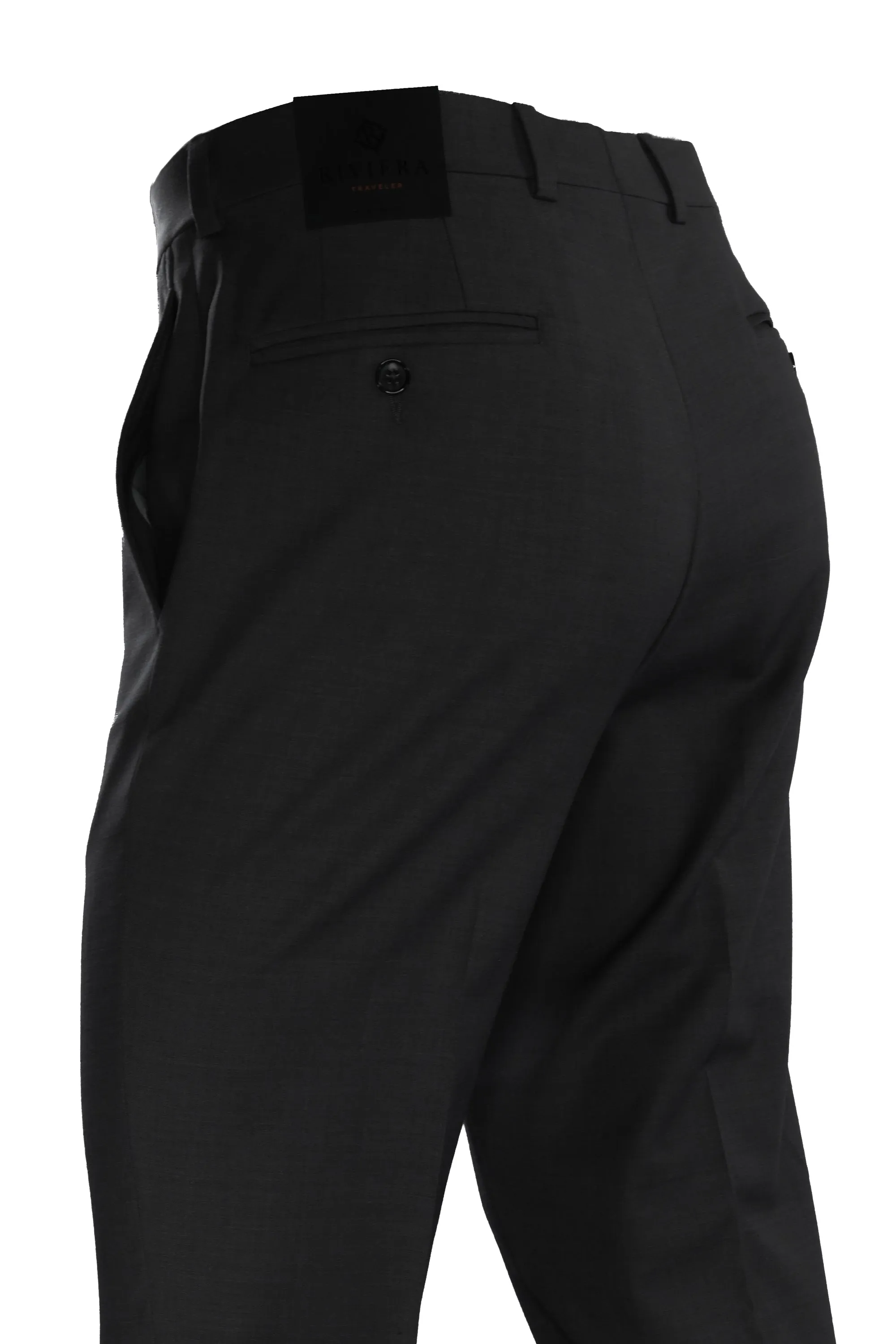 Riviera Traveler Flat Front Dress Pants Black