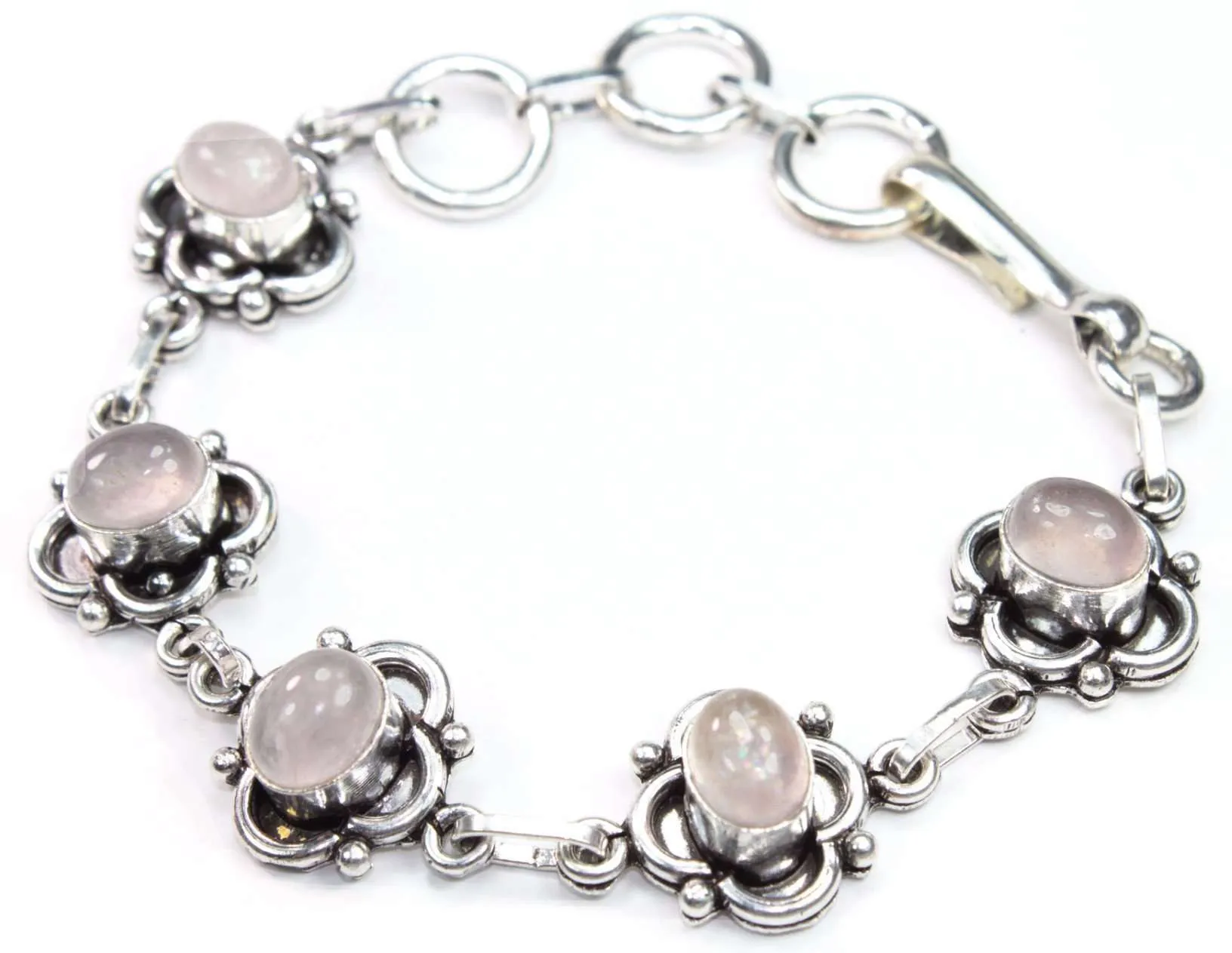Rock Quartz in Petal Charms Bracelet