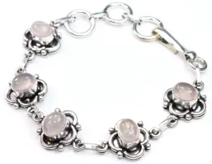 Rock Quartz in Petal Charms Bracelet