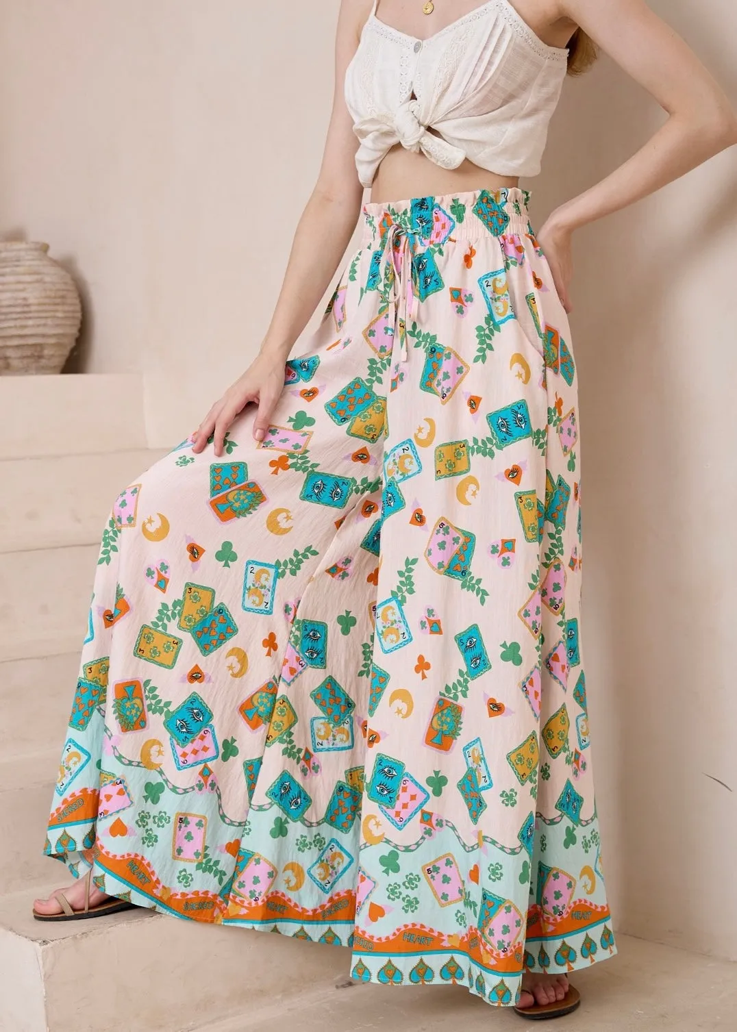 Sadie Wide Leg Pants-Pink