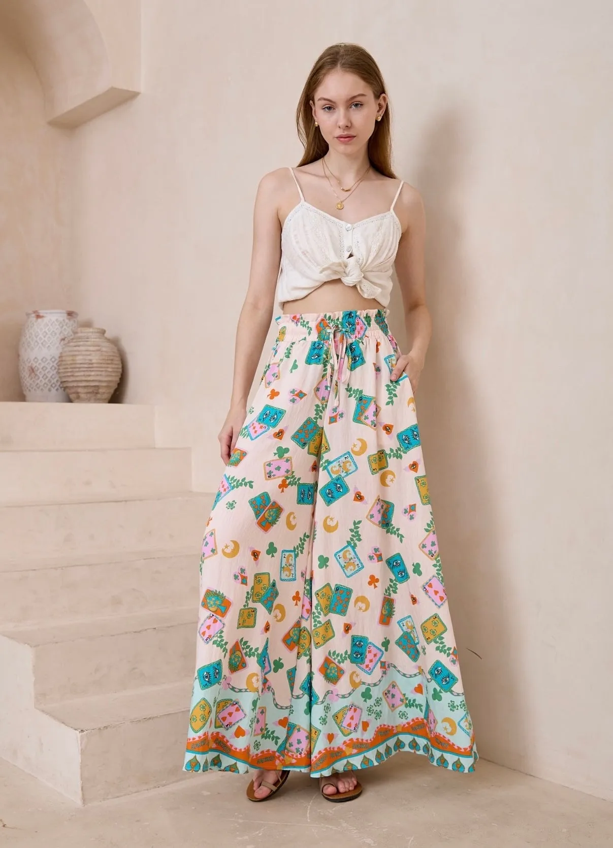 Sadie Wide Leg Pants-Pink