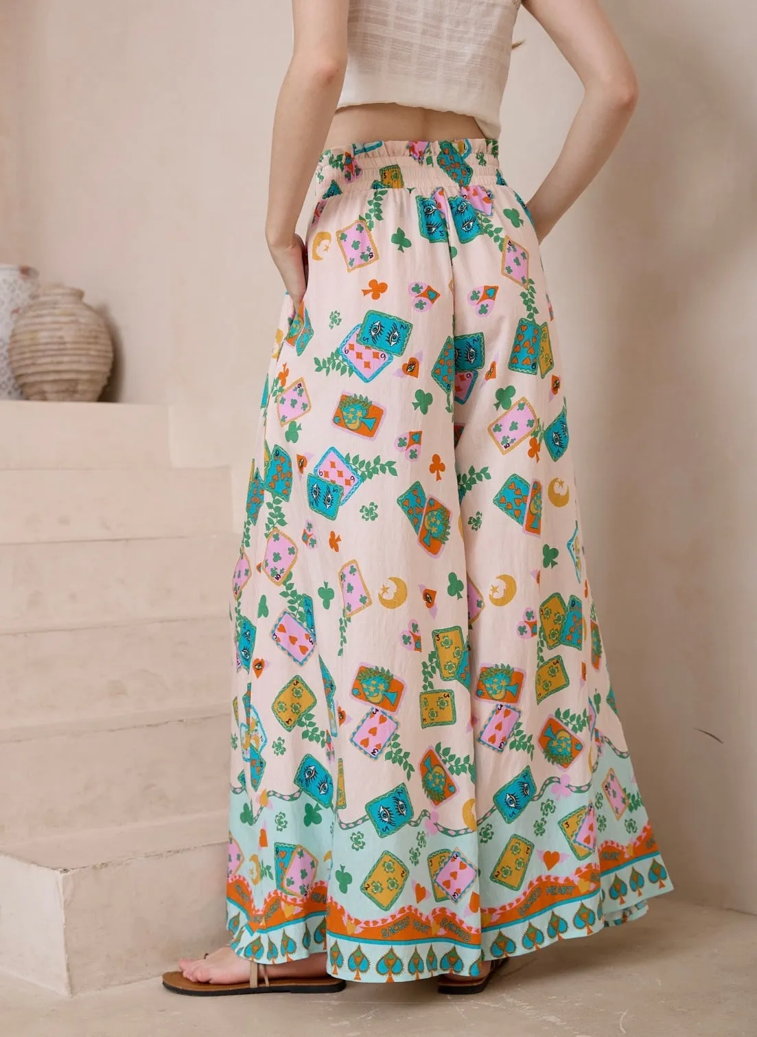 Sadie Wide Leg Pants-Pink