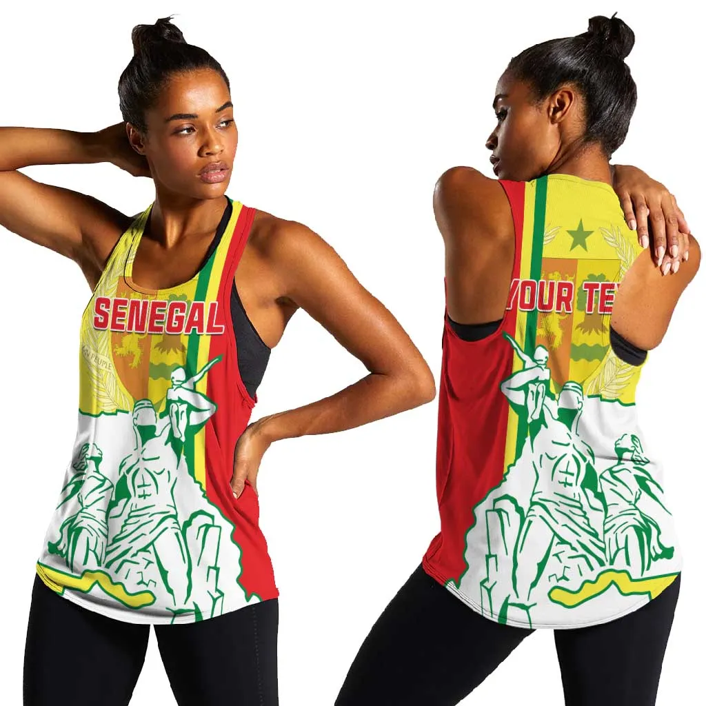 Senegal Independence Day Women Racerback Tank - Un Peuple, Un But, Une Foi, 64th Anniversary LT01