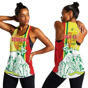 Senegal Independence Day Women Racerback Tank - Un Peuple, Un But, Une Foi, 64th Anniversary LT01