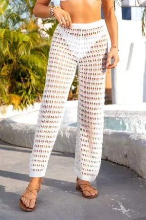 Sera Openwork Mid-Rise Waist Swim Pants