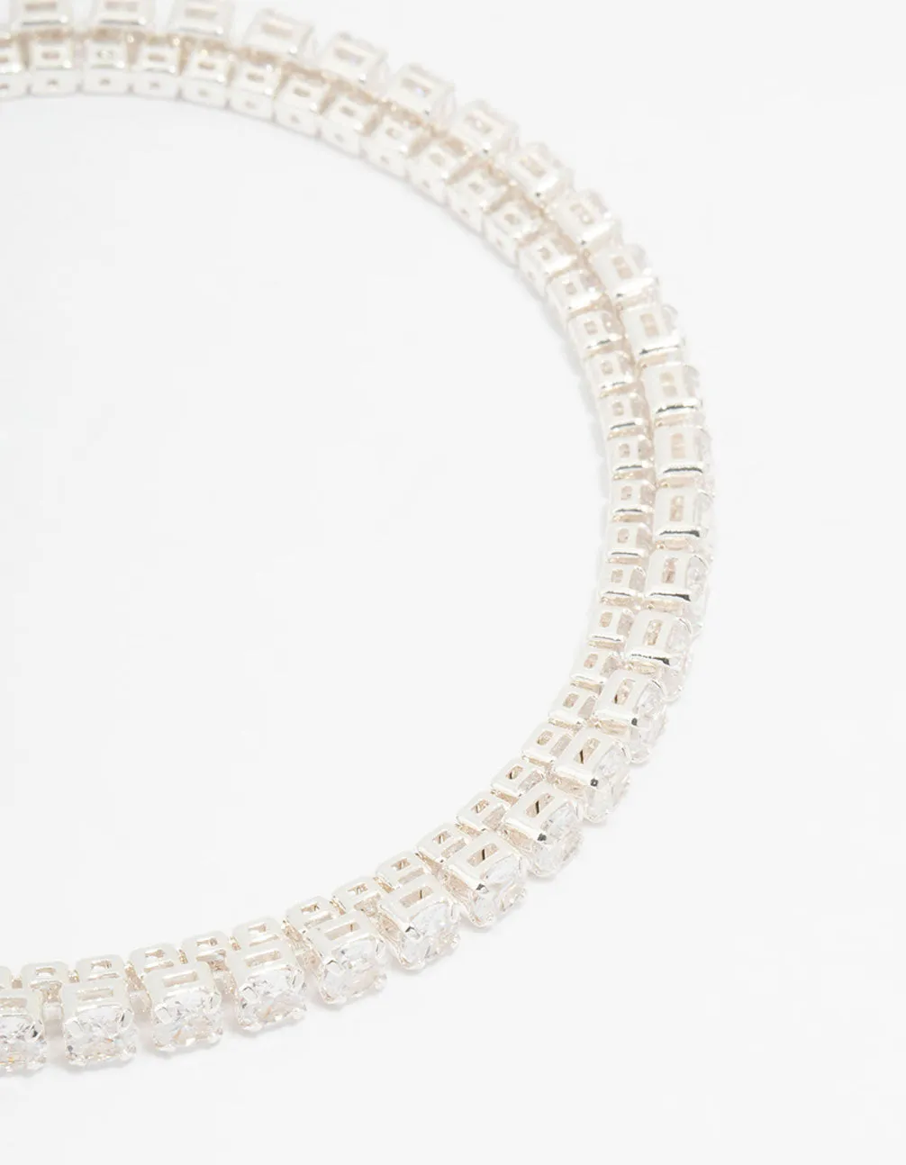 Silver Plated Cubic Zirconia Tennis Bracelet