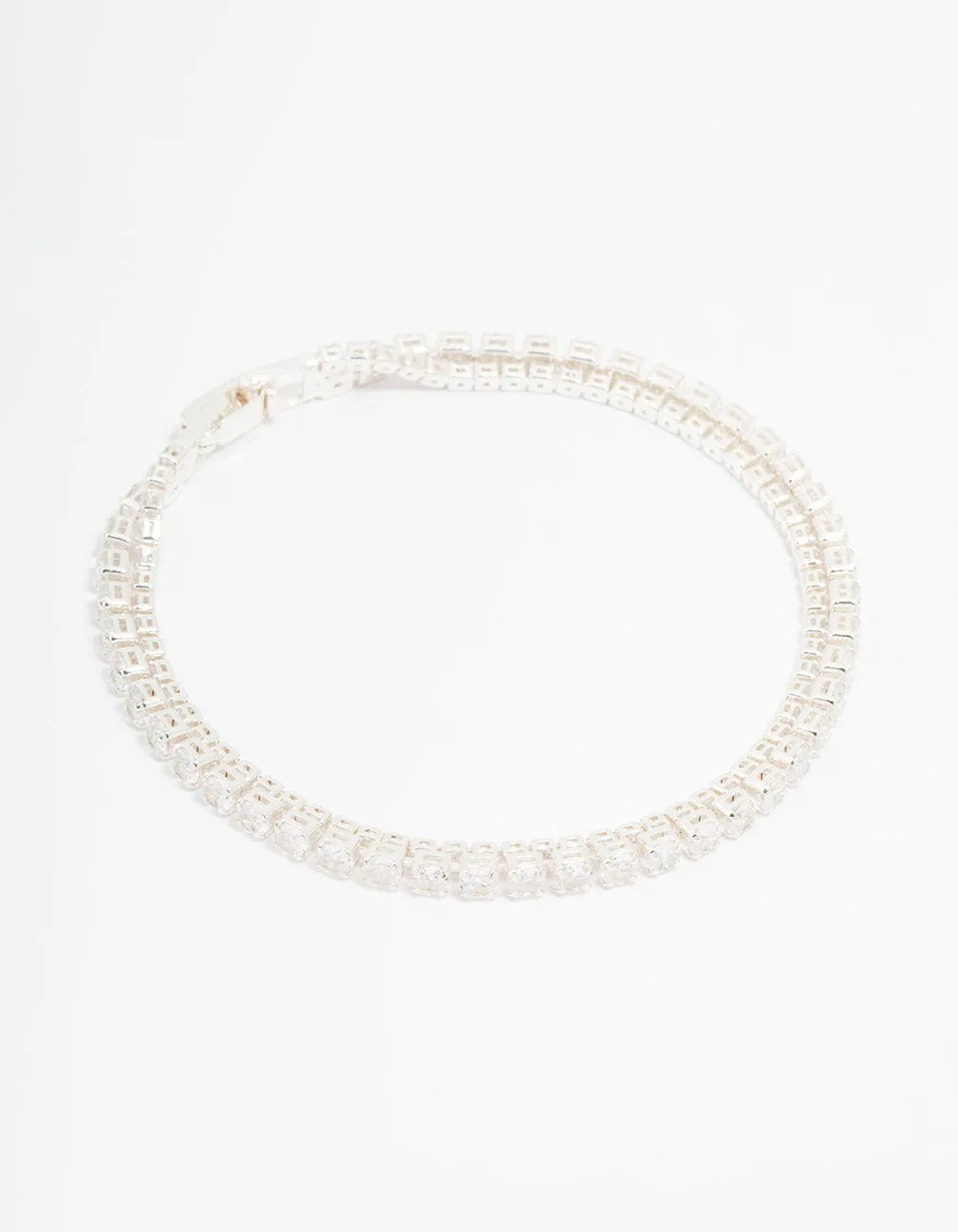 Silver Plated Cubic Zirconia Tennis Bracelet