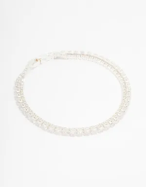 Silver Plated Cubic Zirconia Tennis Bracelet