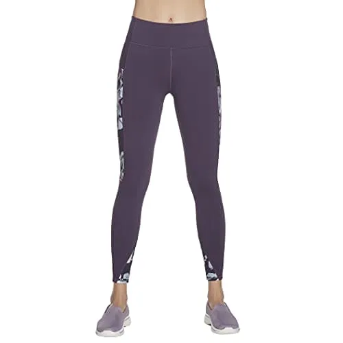 Skechers Women's GO Walk High Waisted Legging, Ink Leaf Print, XS