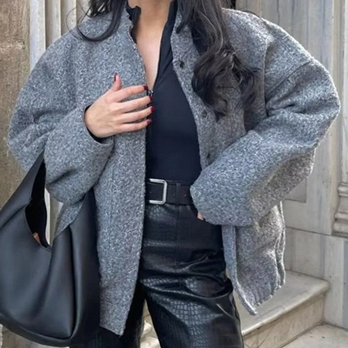 Snap Down Bomber Jacket