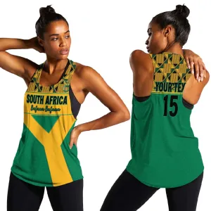 South Africa Soccer Custom Women Racerback Tank Bafana Bafana LT15