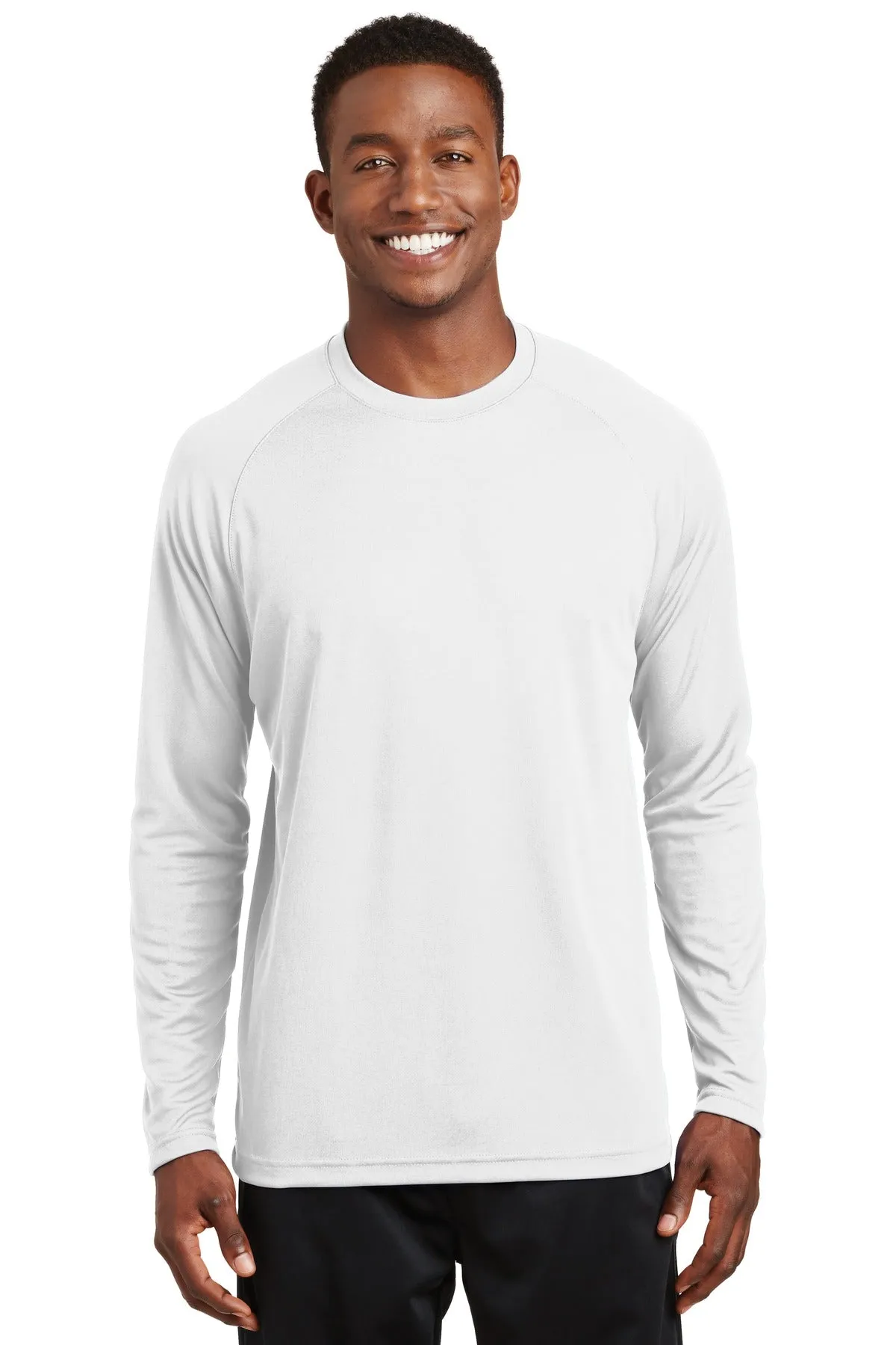 Sport-Tek Dry Zone Long Sleeve Raglan T-Shirt. T473LS White