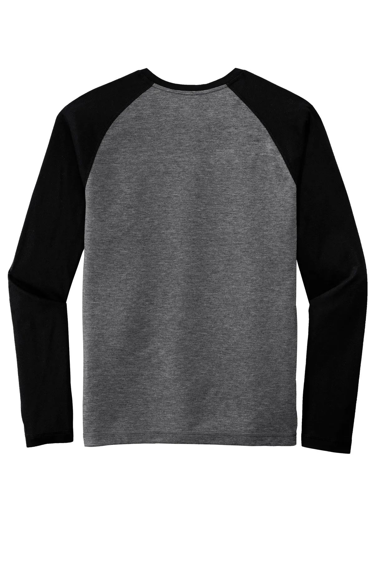 Sport-Tek  PosiCharge  Long Sleeve Tri-Blend Wicking Raglan Tee ST400LS Black Triad Solid/ Dark Grey Heather