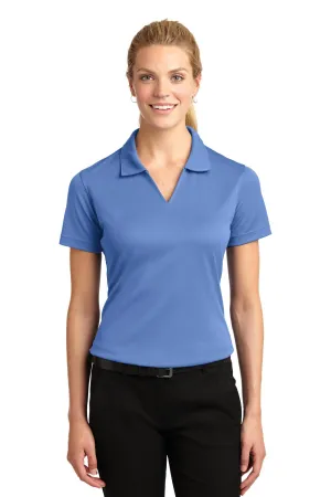 Sport-Tek Women's Dri-Mesh V-Neck Polo.  L469 Blueberry