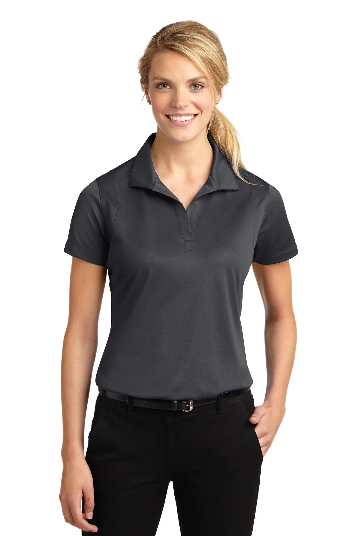 Sport-Tek Women's Micropique Sport-Wick Polo. LST650 Iron Grey