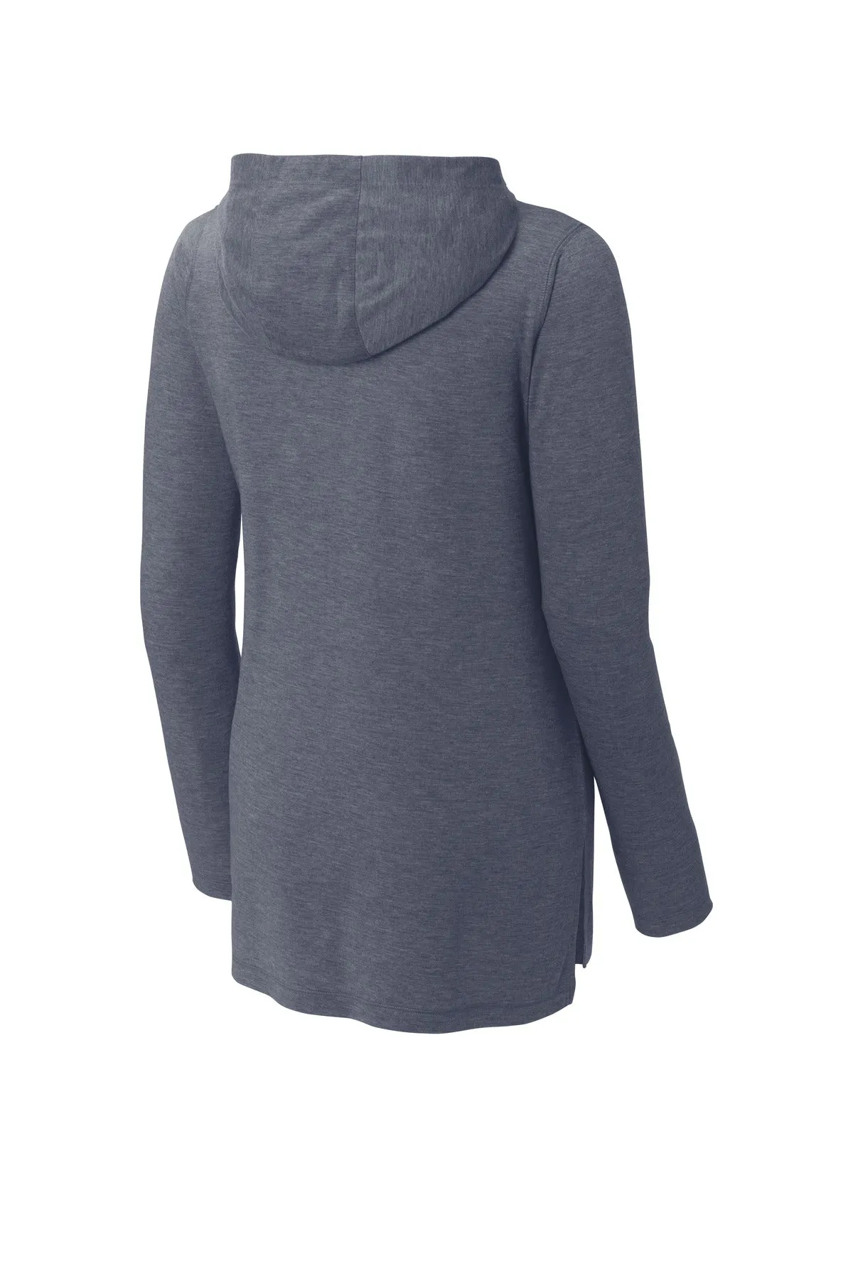 Sport-Tek Women's PosiCharge  Tri-Blend Wicking Long Sleeve Hoodie LST406 True Navy Heather
