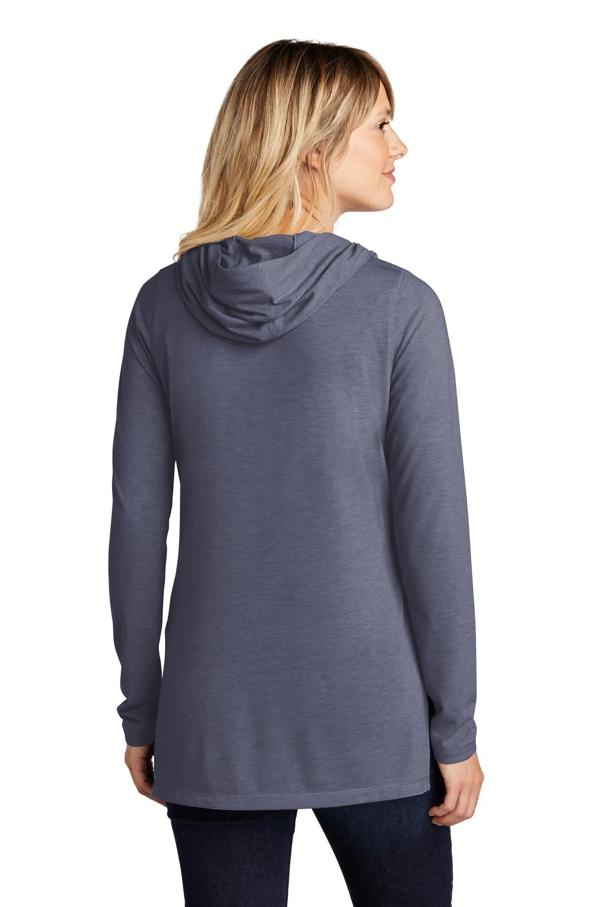 Sport-Tek Women's PosiCharge  Tri-Blend Wicking Long Sleeve Hoodie LST406 True Navy Heather