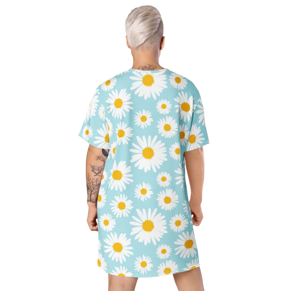 Spring Daisy T-Shirt Dress