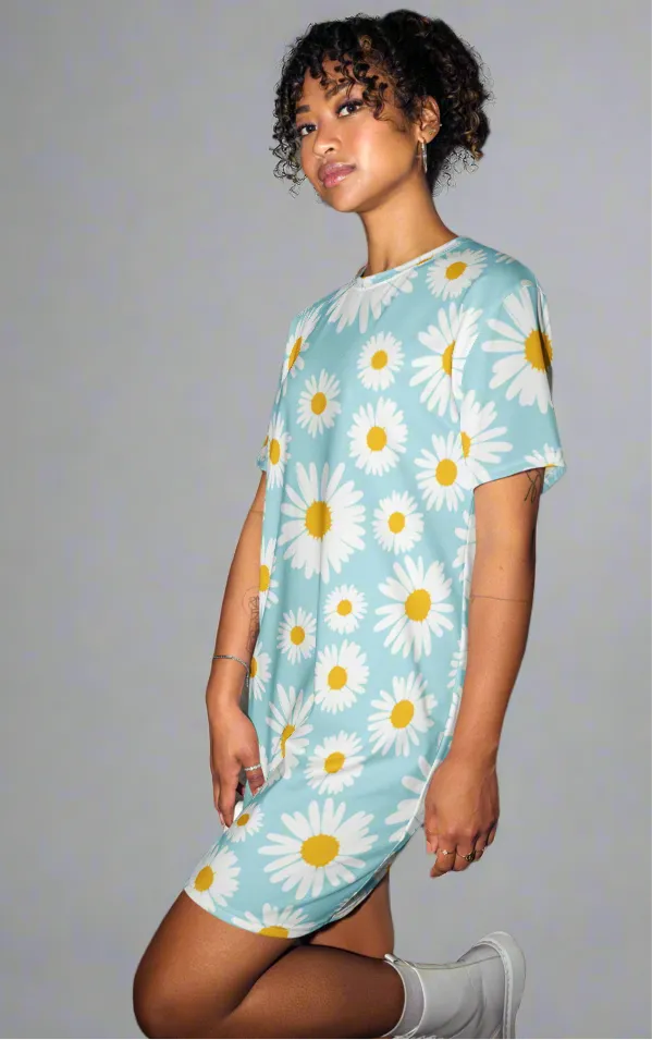 Spring Daisy T-Shirt Dress