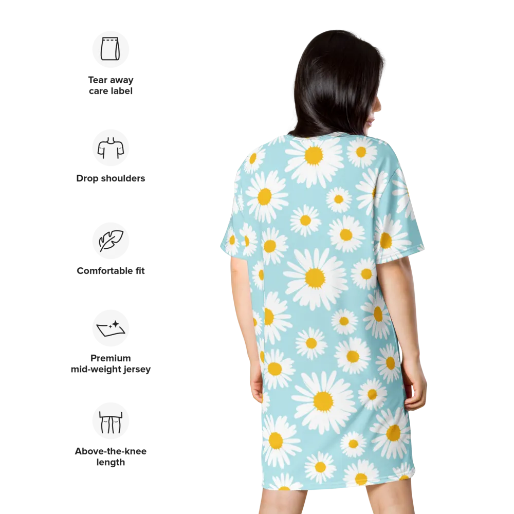 Spring Daisy T-Shirt Dress