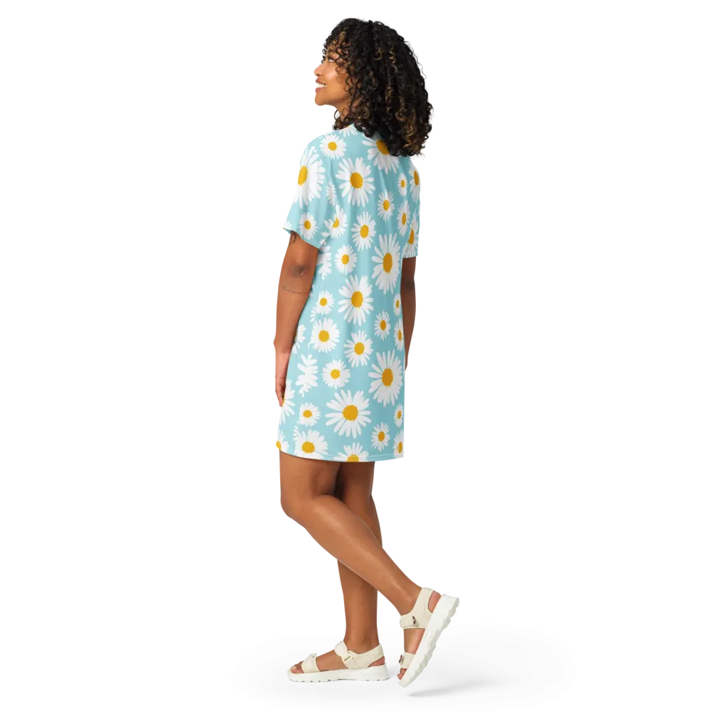 Spring Daisy T-Shirt Dress