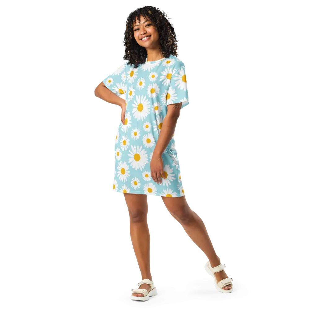 Spring Daisy T-Shirt Dress