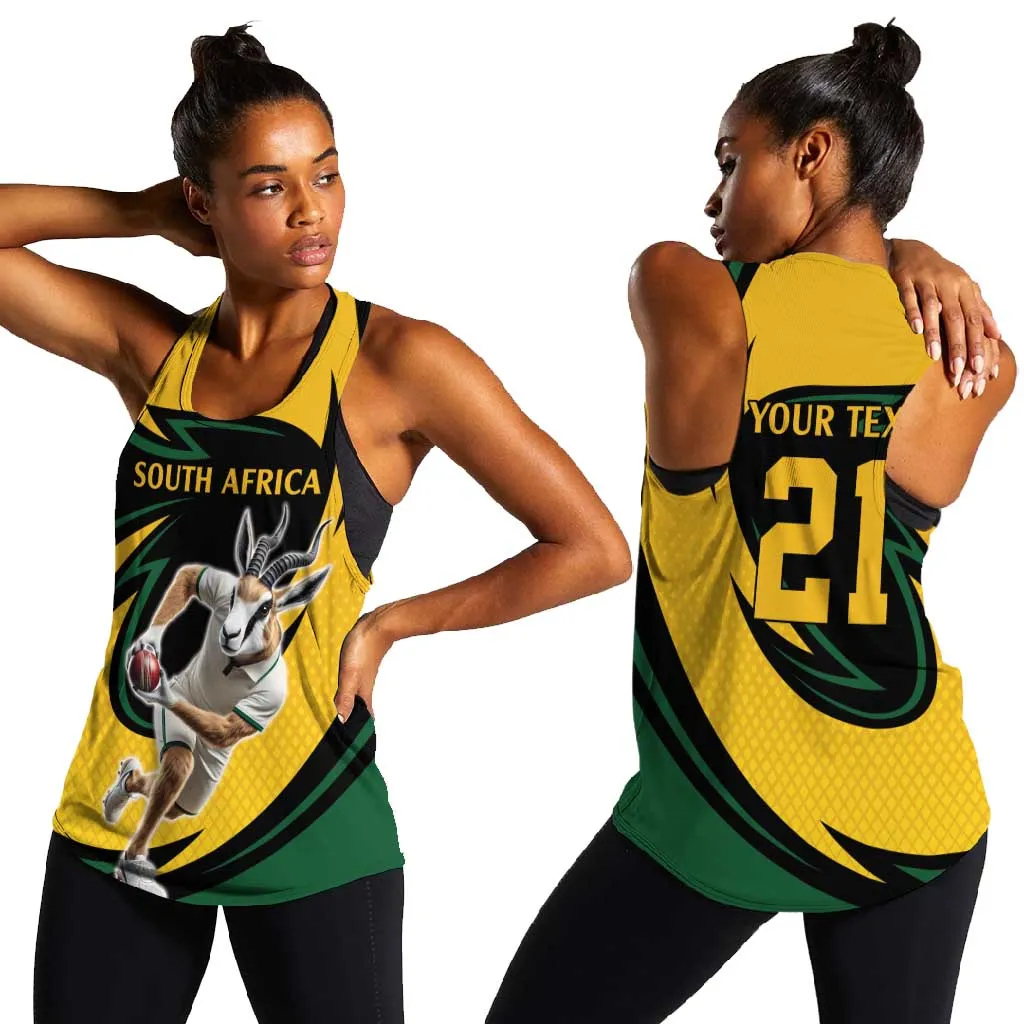 Springbok South Africa Cricket Custom Women Racerback Tank Unique Pattern LT9