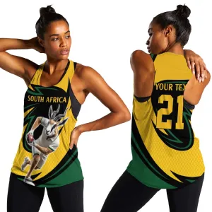 Springbok South Africa Cricket Custom Women Racerback Tank Unique Pattern LT9