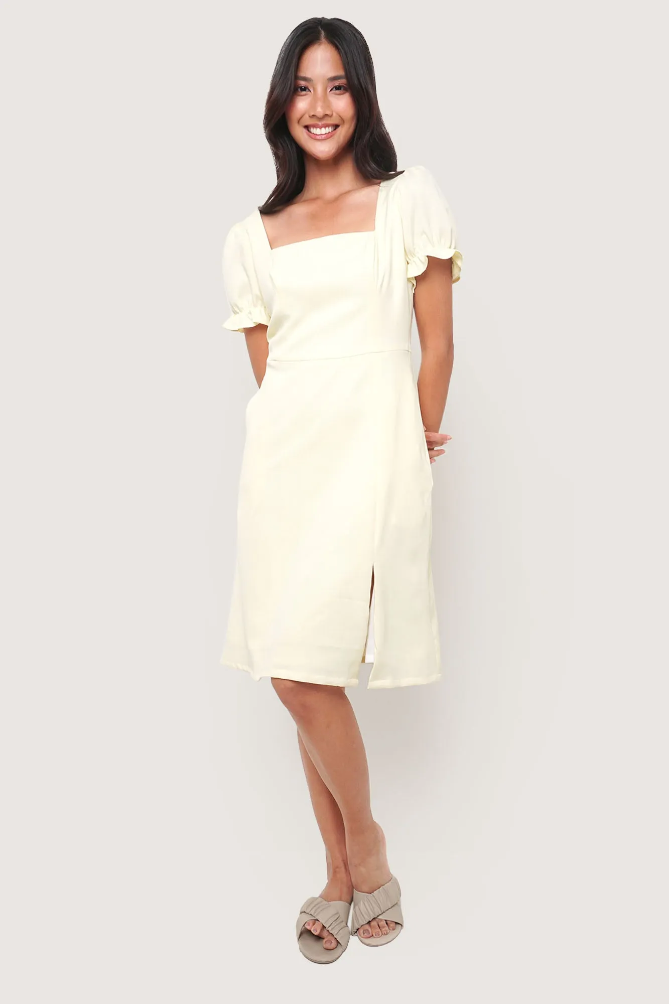 Square Neck Fit & Flare Dress