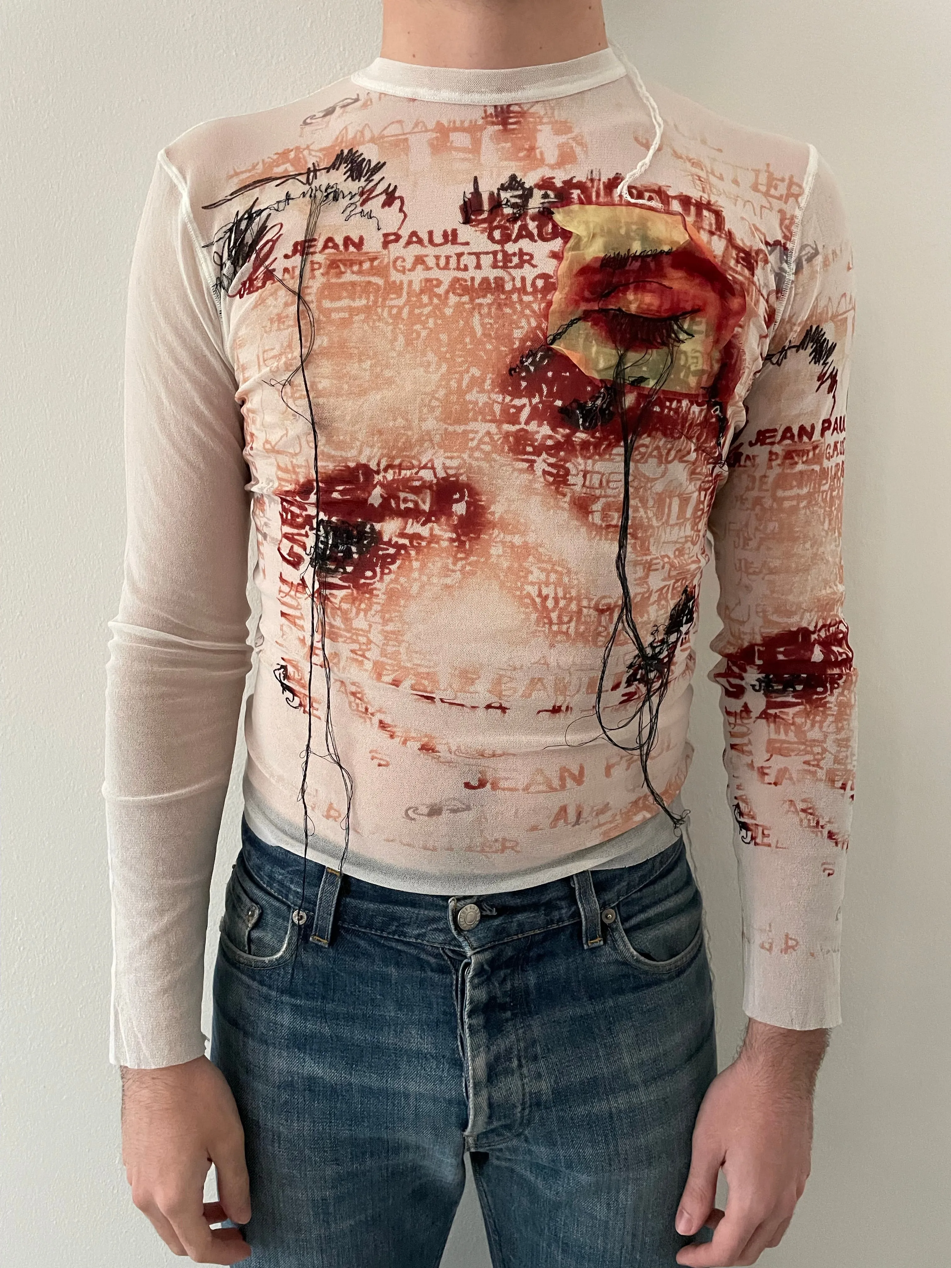 SS2002 Jean Paul Gaultier eye patchwork top
