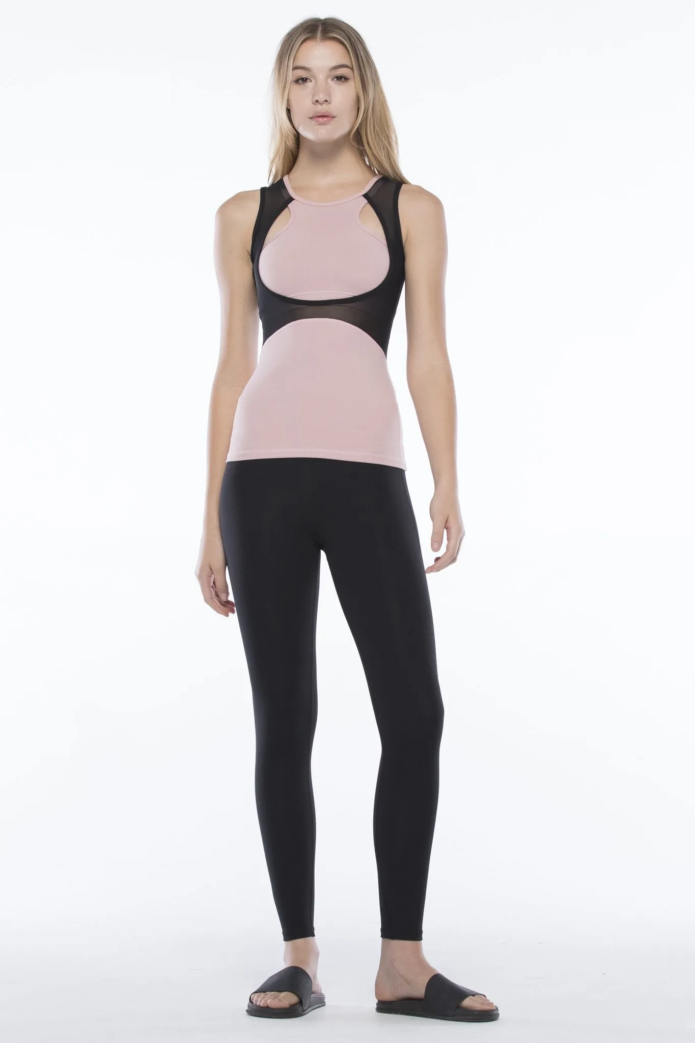 STRATUM TANK, BLUSH/BLACK MESH