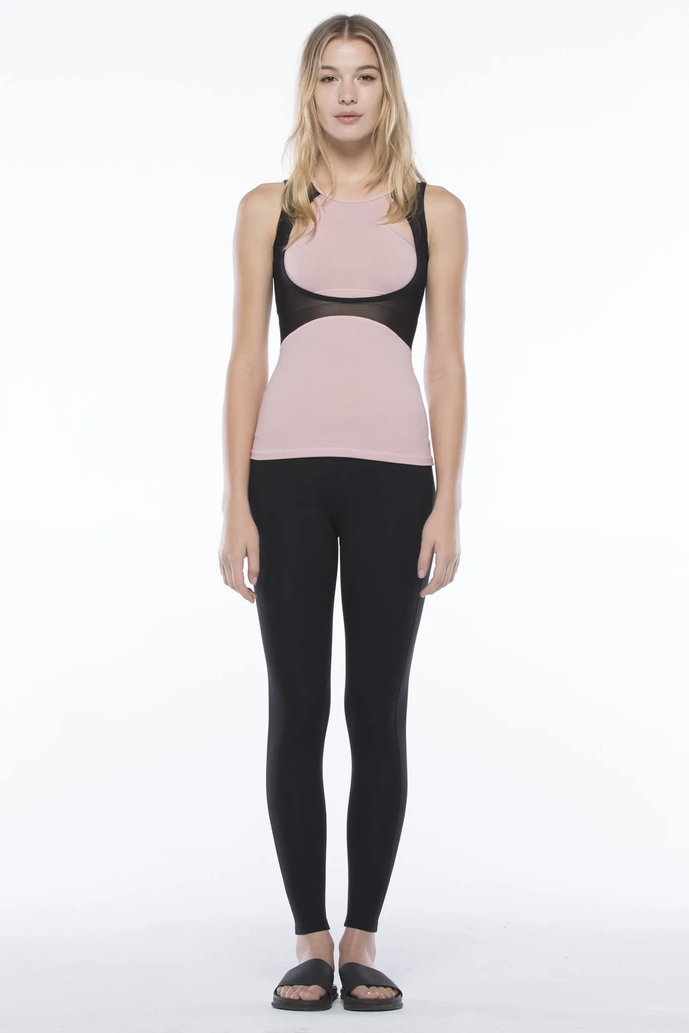 STRATUM TANK, BLUSH/BLACK MESH