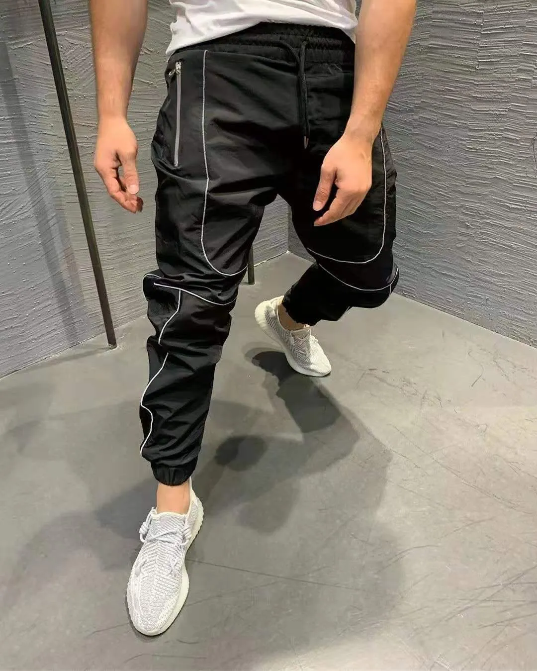 Stretch Reflective Sports Fitness Trousers