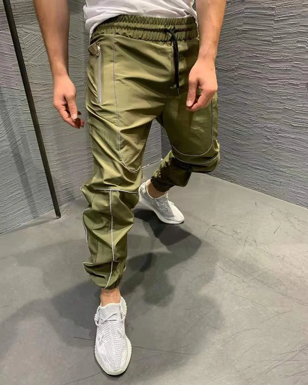Stretch Reflective Sports Fitness Trousers