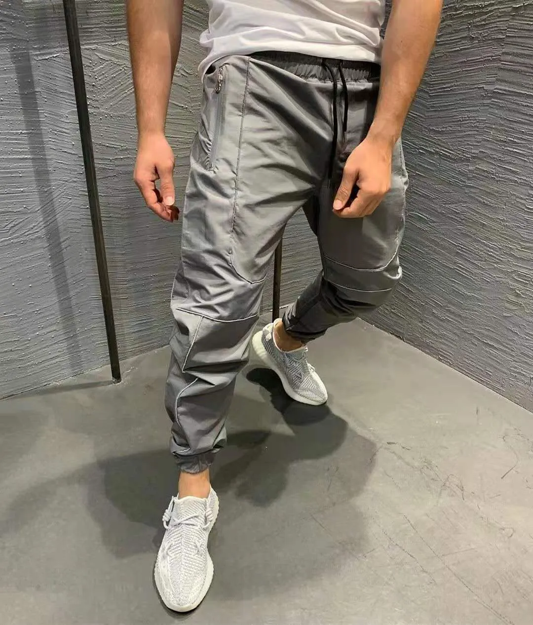 Stretch Reflective Sports Fitness Trousers