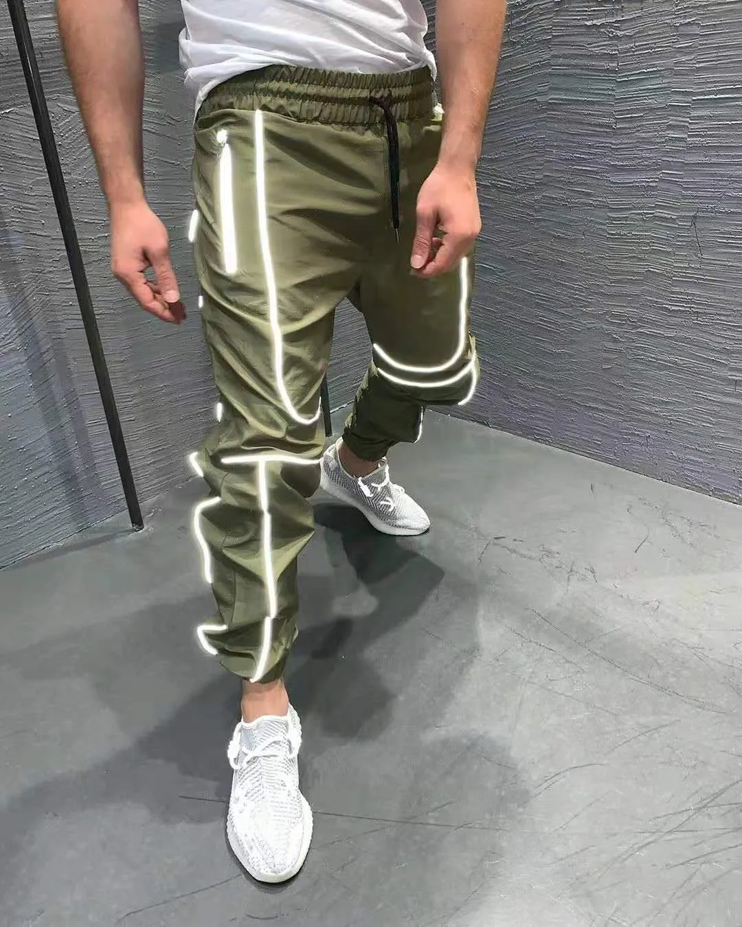 Stretch Reflective Sports Fitness Trousers