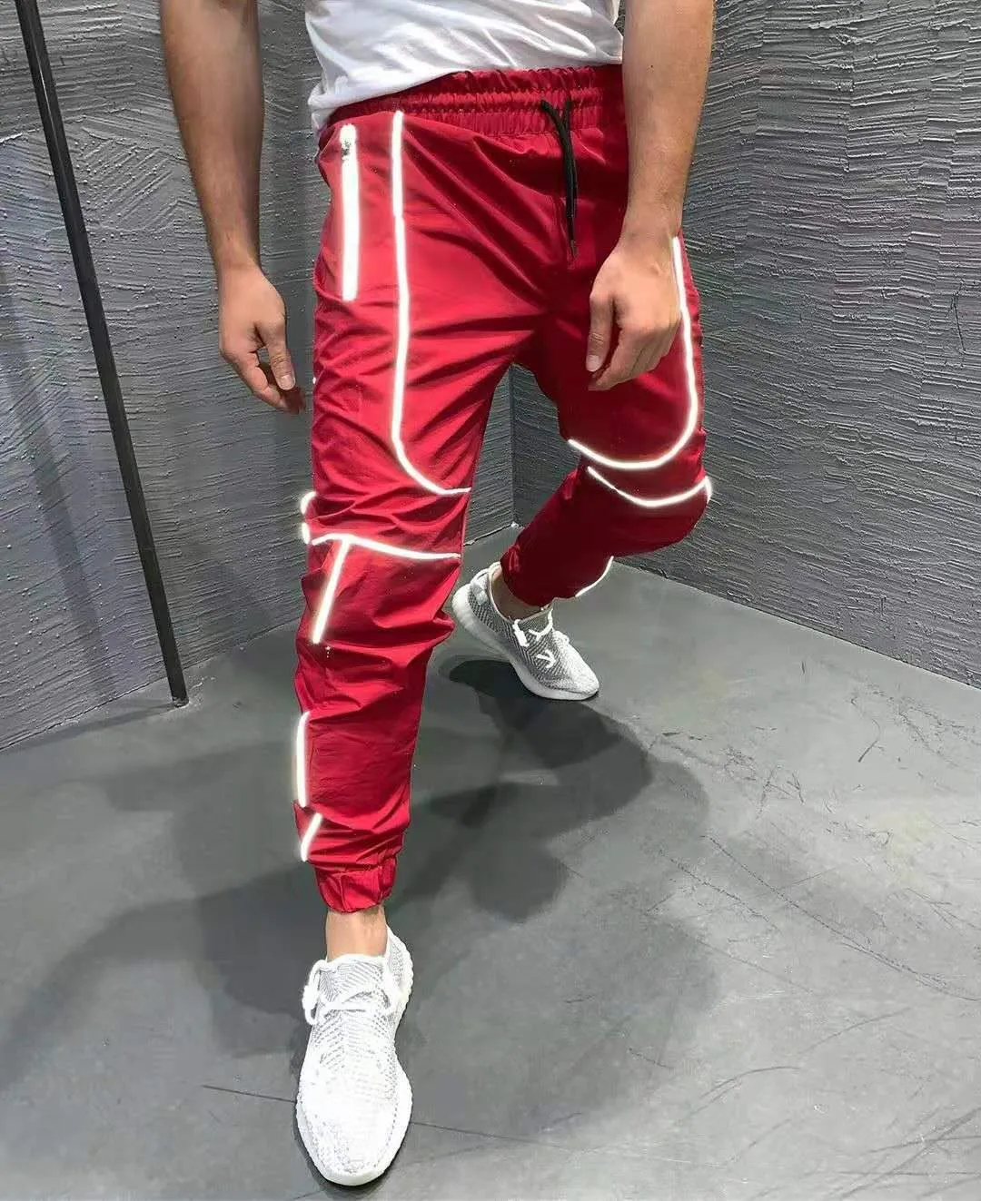 Stretch Reflective Sports Fitness Trousers