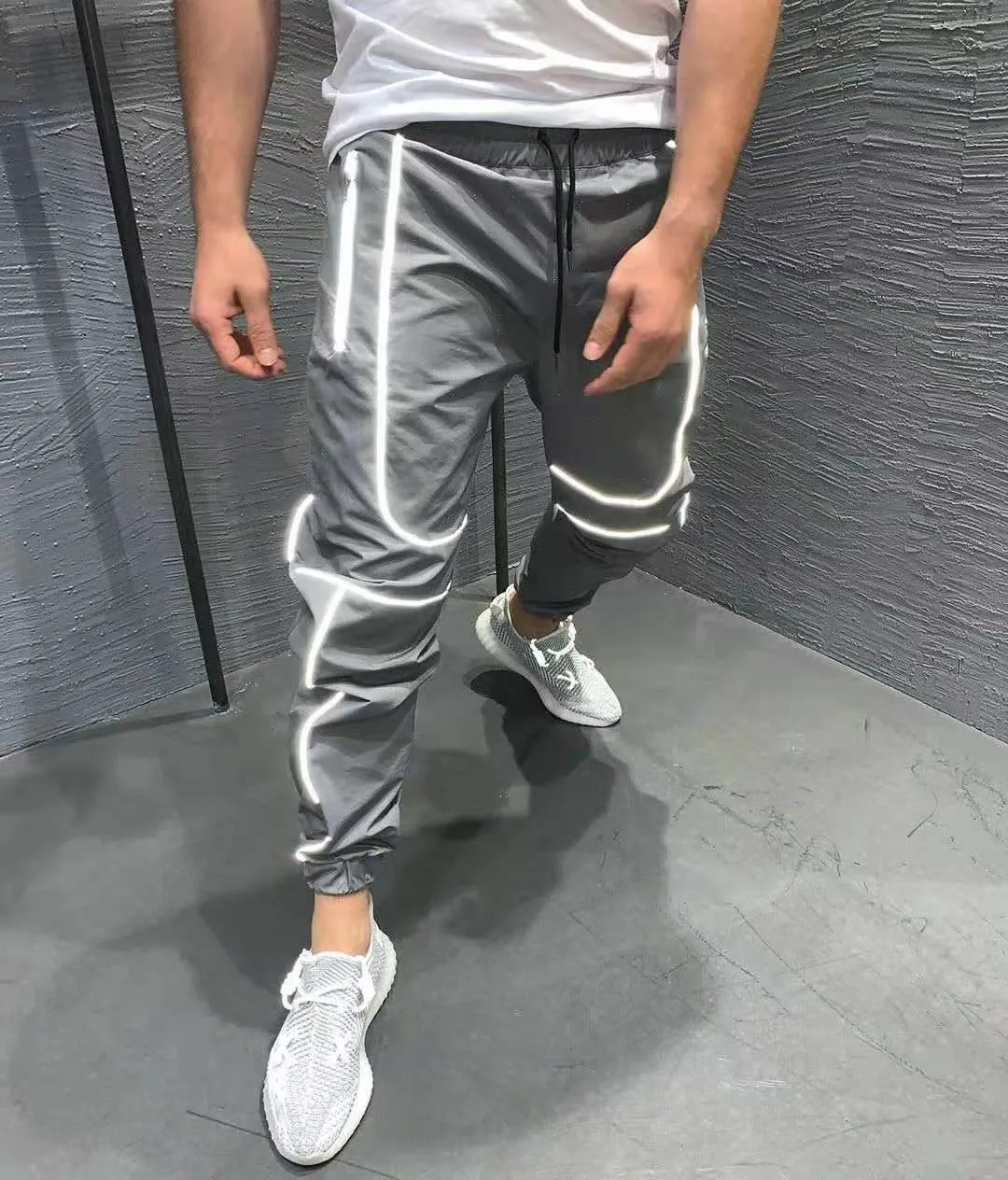 Stretch Reflective Sports Fitness Trousers