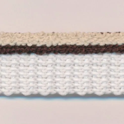 Stripe Pile Piping #3 Sand Beige & Coffee Brown & White
