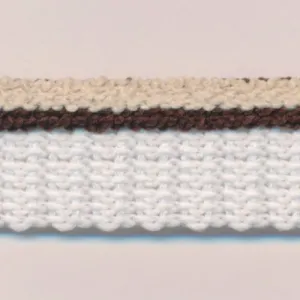 Stripe Pile Piping #3 Sand Beige & Coffee Brown & White