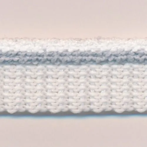 Stripe Pile Piping #7 White & Pale Silver & White