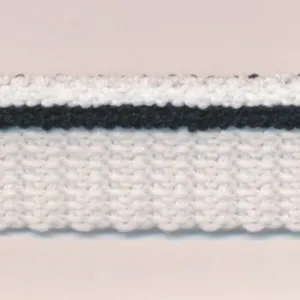 Stripe Pile Piping #8 White & Black & White