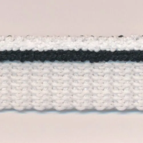 Stripe Pile Piping #8 White & Black & White