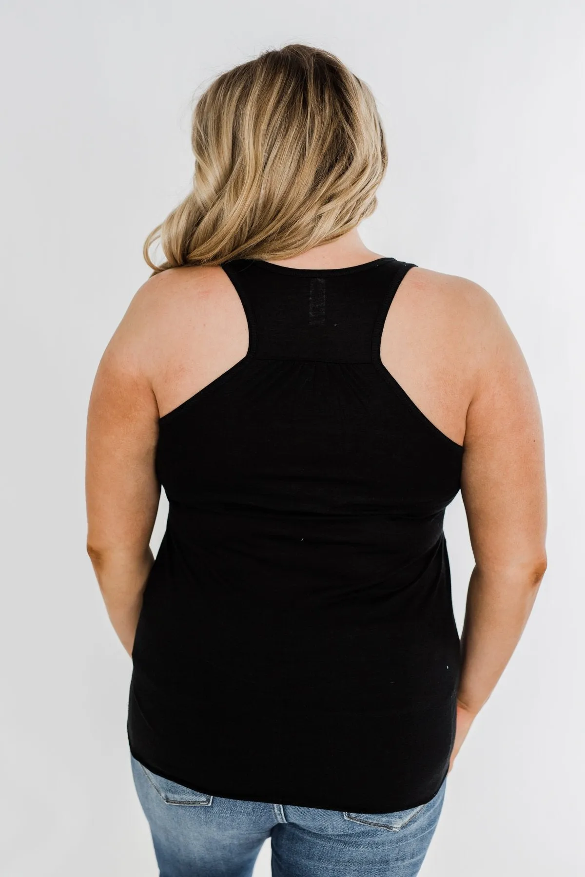 Sunflower Graphic Racerback Tank- Black